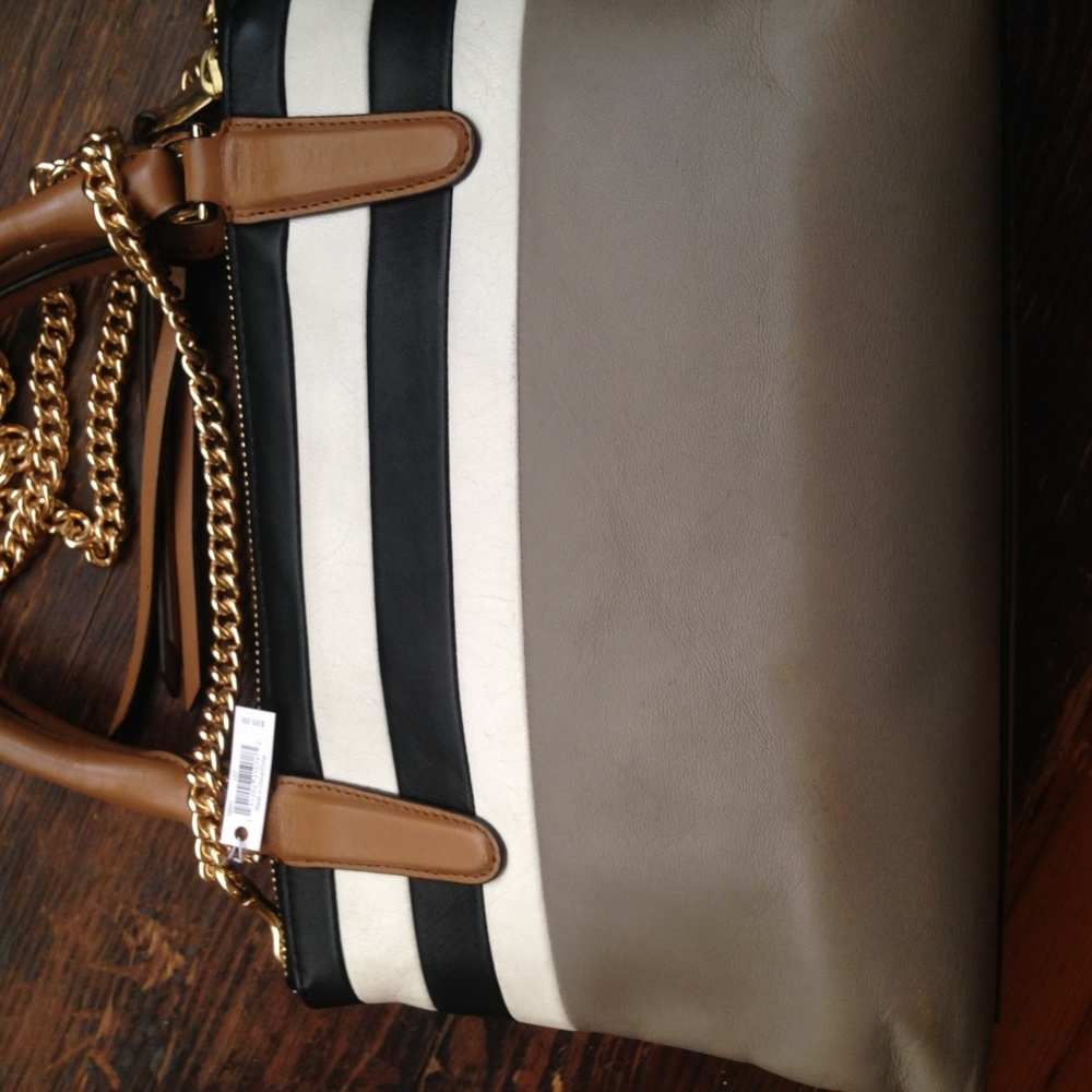 Coach Bleecker Mini Striped Borough Bag w/ Chain - Picture 3 of 8